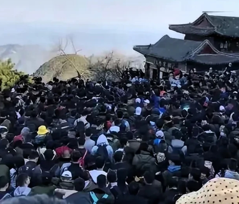 一觉醒来！

五一旅游的人

​为了在泰山看日出，有的人穿着厚厚的御寒衣服，在路