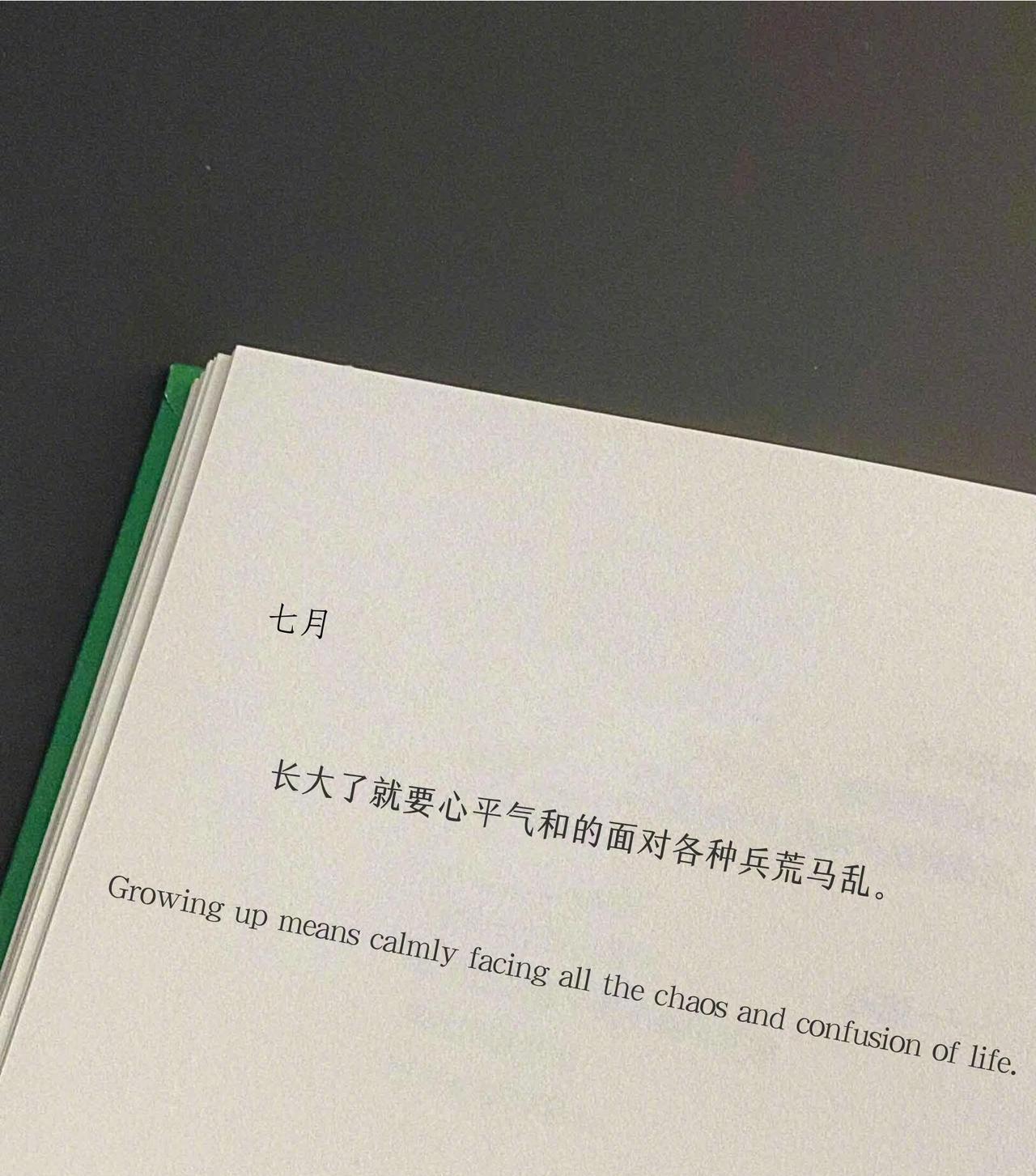 “长大了就要心平气和的面对各种兵荒马乱。”