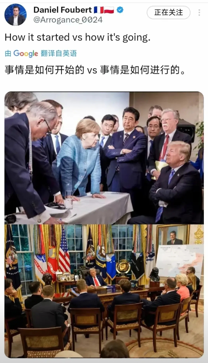 默克尔时代造就了俄罗斯敢于对乌克兰动手！
下面这幅照片，现在在互联网上引起了巨大