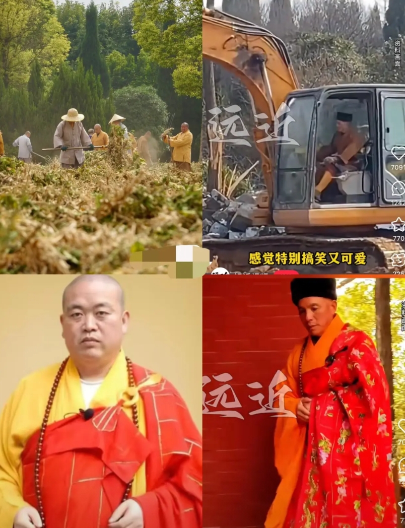 这就是差距！

少林寺新上任的方丈，不仅会开挖掘车，还会亲自劳作、秋收剥玉米、晒