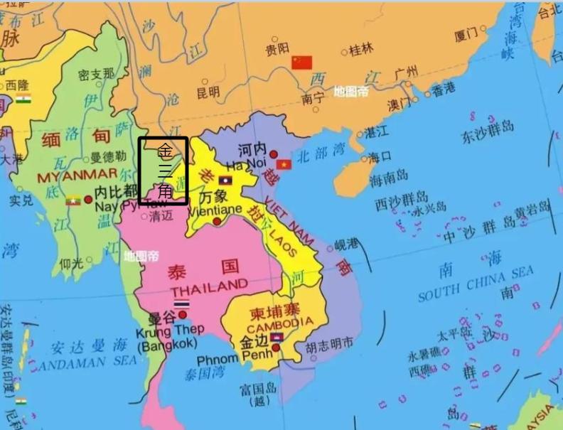 中国和泰国之间没有陆上作为邻国，其实蛮遗憾的！如果缅甸东北部和老挝西北部，能够各