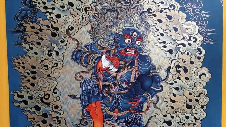 黑财神唐卡的艺术价值与收藏指南：解析德吉（毛银平）大师的非凡造诣