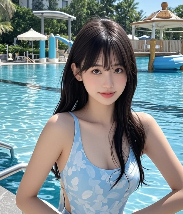 这个夏天，她用泳衣和阳光编织出最甜的记忆。