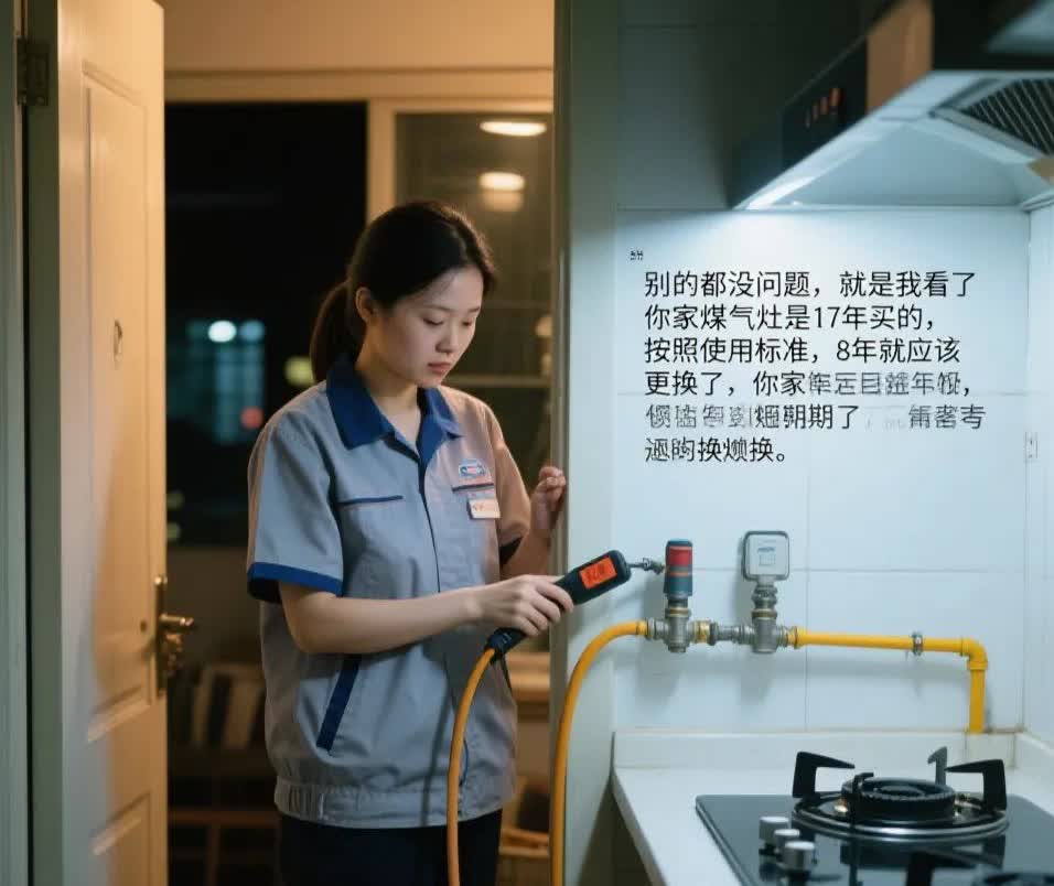 燃气灶使用8年需要换新的吗？
昨天晚上七点多，忽然有砰砰的敲门声，一问是燃气公
