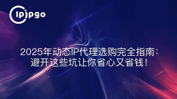 2025年动态IP代理选购完全指南：避开这些坑让你省心又省钱！