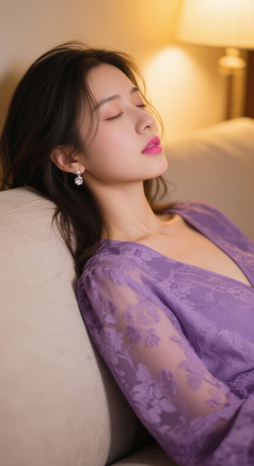 少妇闭目紫光流转魅惑人间