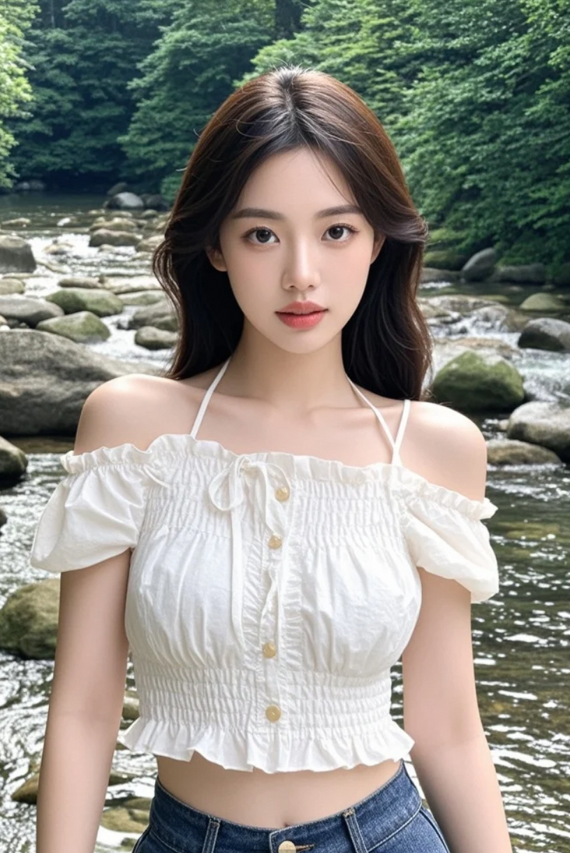 她背对镜头，却把背影走成了风景