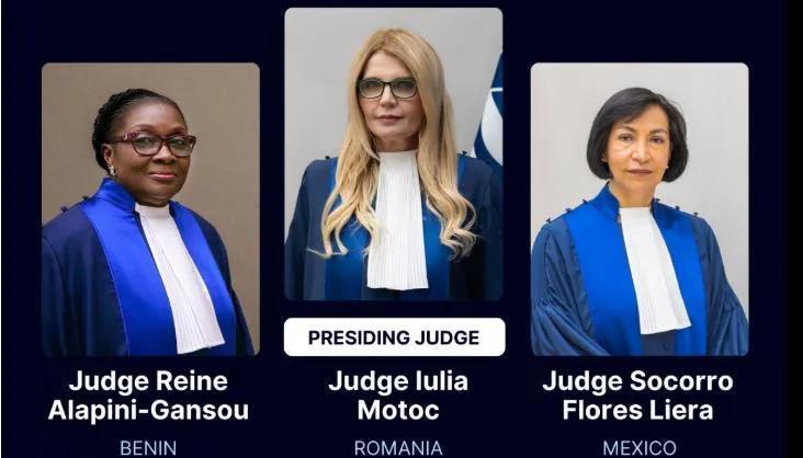 这是签署逮捕杜特尔特的三位法官，巧合的是她们都女法官，均为现任国际刑事法院法官，
