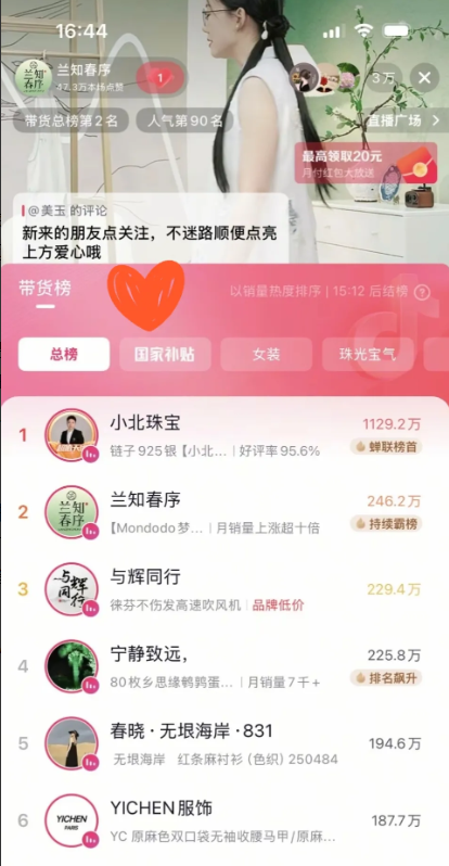 天呀，董宇辉影响力也太大了吧！
今天下午四点多钟，直播间最新数据出来，卖文具的兰