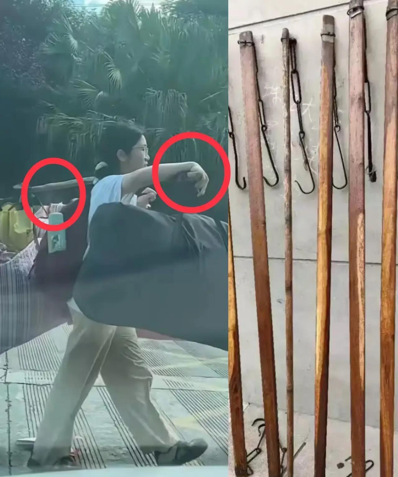 看了挑扁担女孩的照片，
我从老家找了个陈年的扁担，
当我往肩上一挑，我彻底惊呆了