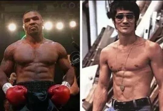 李小龙要真的和泰森打起来，就一脚的功夫就能打扒泰森起不来。
不要看泰森体型大力气