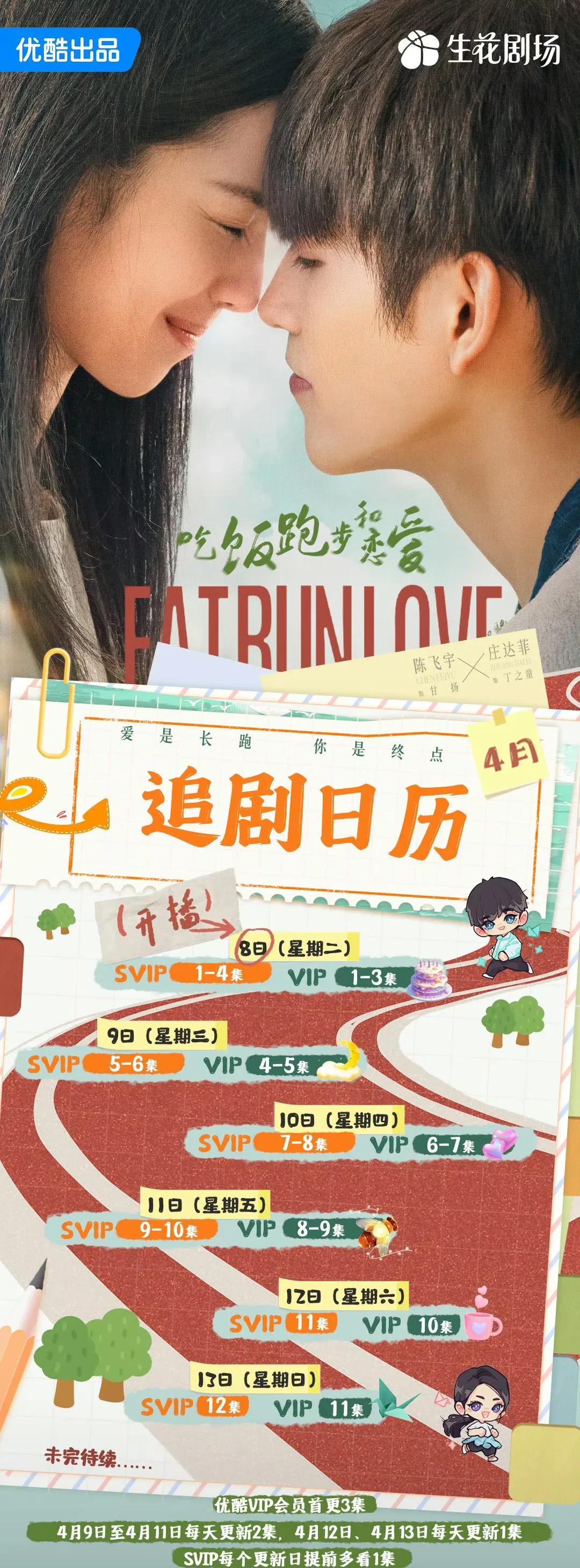《吃饭跑步和恋爱》今日开播，追剧日历来袭
#电视剧# #吃饭跑步和恋爱# 
#万