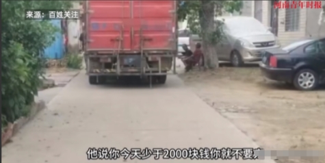 湖北一位货车司机路过一村庄，不慎刮到了村民家的李子。掉在地上大约30颗，损失不过
