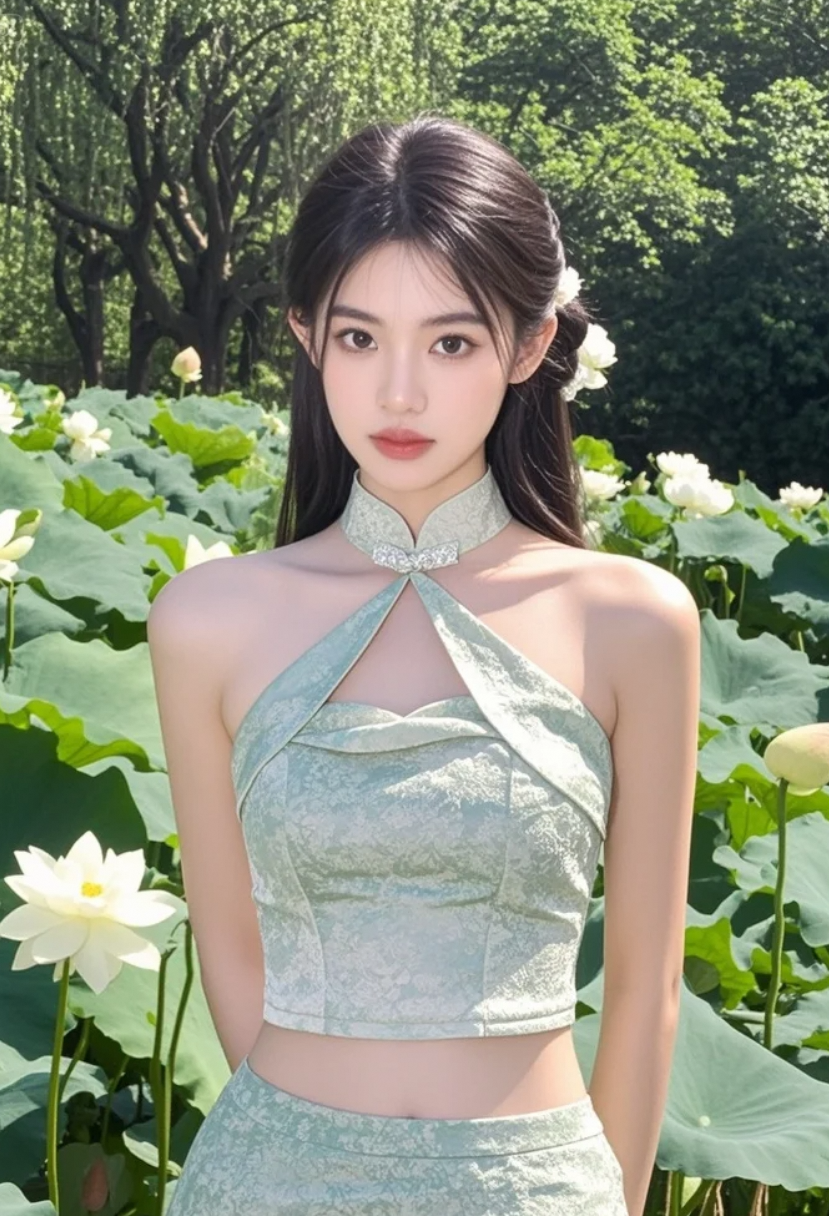 风起，荷动，心动——看她裙裾飞扬的瞬间