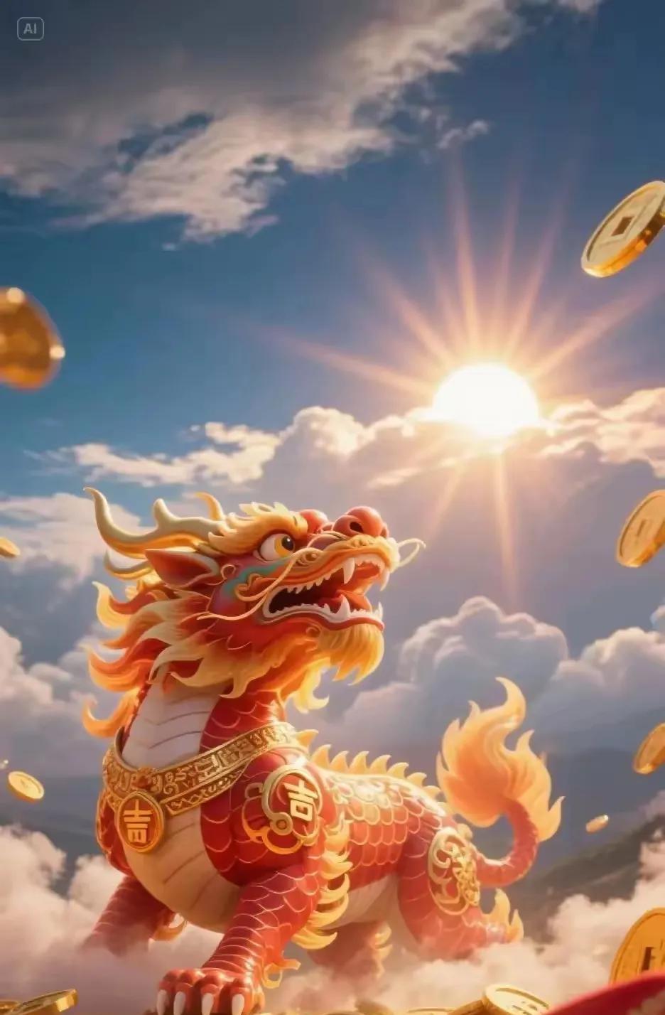 麒麟回头送祝福
黄金遍地发大财