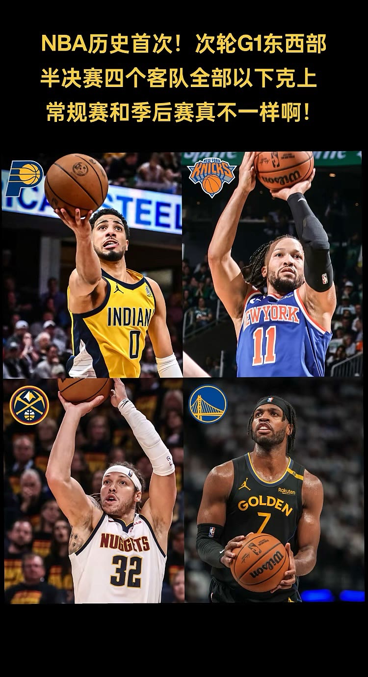 NBA季后赛，首次出现四支球队以下克上的情况，今年的NBA有看点。
