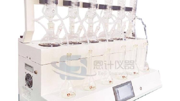 智能蒸馏仪，带两路测温，加热单元采用远红外陶瓷加热碗加热，贴合度高，效率更高