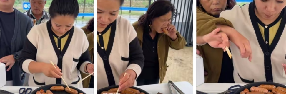 阿杜妈的吃相才是赚流量的最佳时机。
老太婆可算是大功臣，没她的吃相，神操作，一般