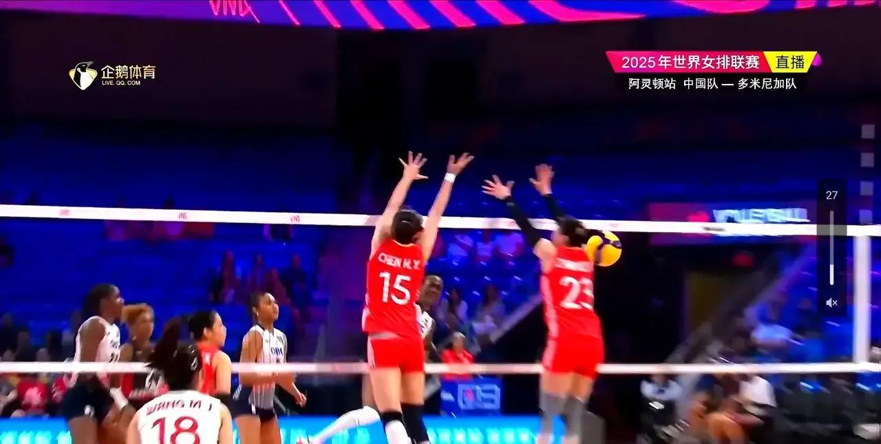 世联赛美国战开启，中国女排对多米尼加，五局大战，以3-2险胜。
在刚刚结束的世联