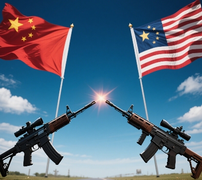 【中美开始飙武器了】

美国开两艘航母到南海，我们也摆两艘航母到南海，美国亮相洲