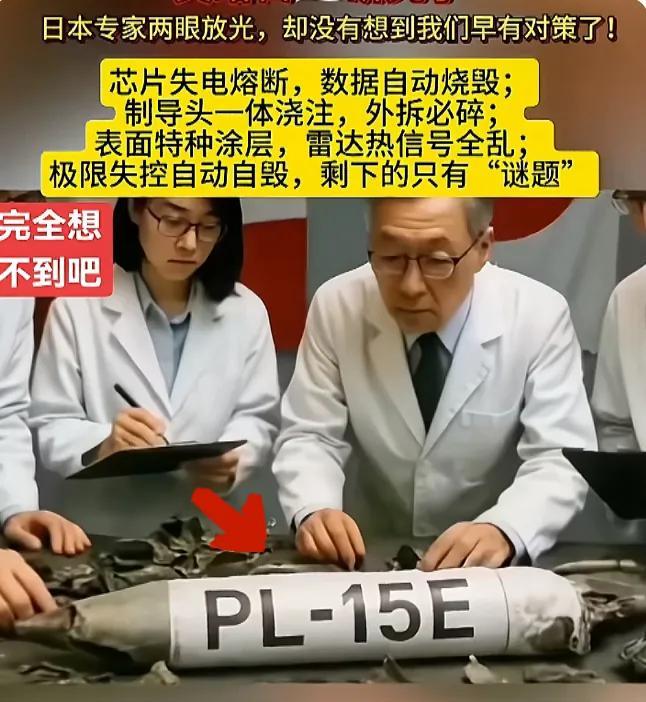日本专家觊觎PL - 15E，殊不知咱早设重重防线！芯片失电熔断数据、制导头拆即