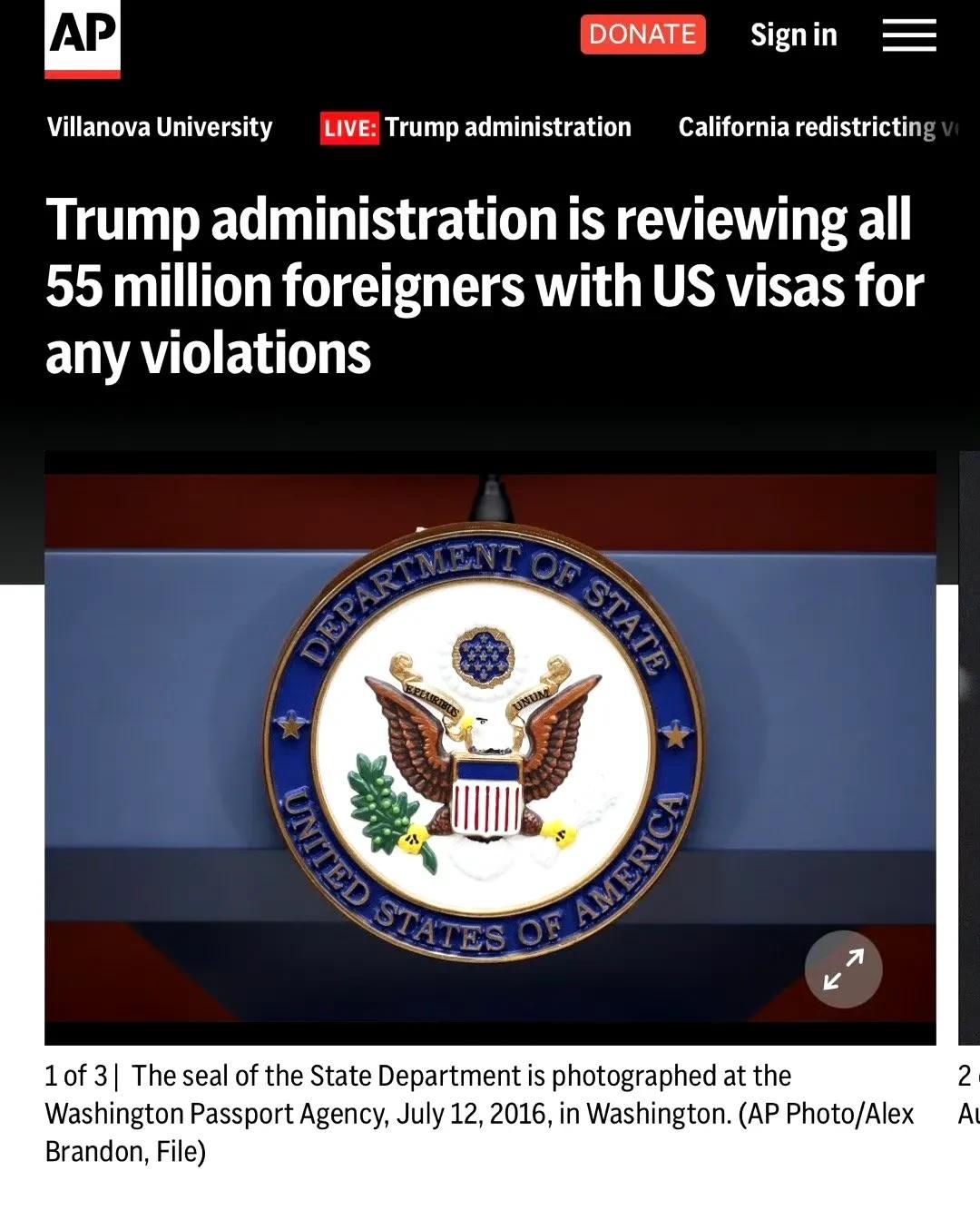 美国的签证审查更严格
美国国务院回答美联社就签证问题的提问:
关于“审查签证”：
