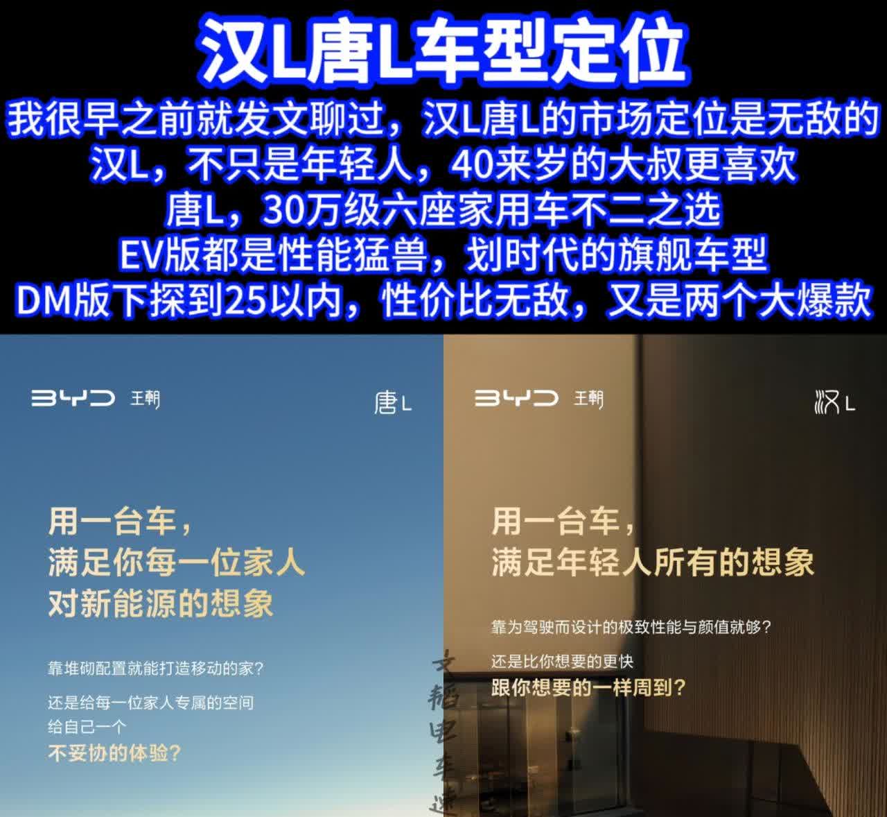 我很早之前就发文聊过，汉L唐L的市场定位是无敌的
汉L，不只是年轻人，40来岁