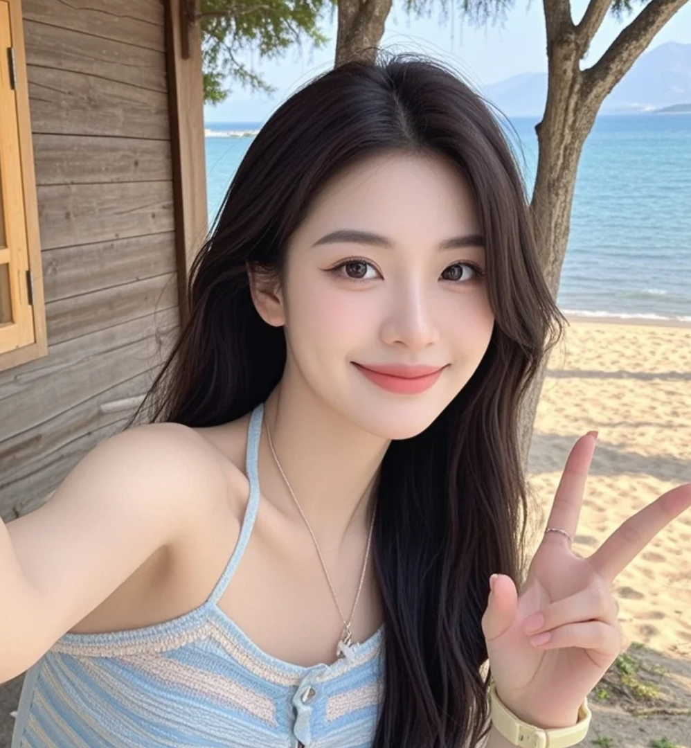 长发+海风+我=今天的你心动公式？💘