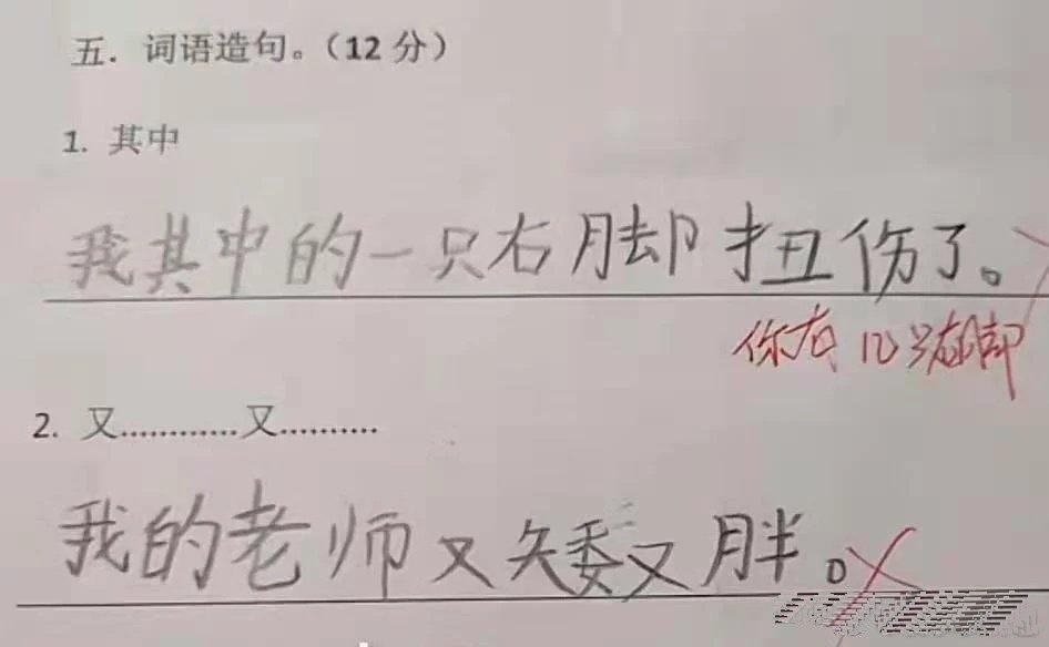 老师这是有点私人恩怨了！