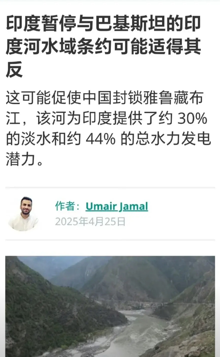 《外交家》发文敲打印度：你小子玩“断水”这套，小心搬起石头砸自己的脚！ 

印度
