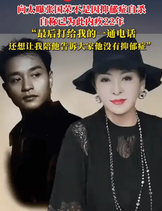 向太曝张国荣离世内幕！称他不是因为抑郁症自杀

近日，向太陈岚透露了张国荣自杀背