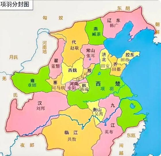 霸王项羽，一手王炸打的稀巴烂……

坐拥整整40万西楚大军，平定暴秦后，分封18