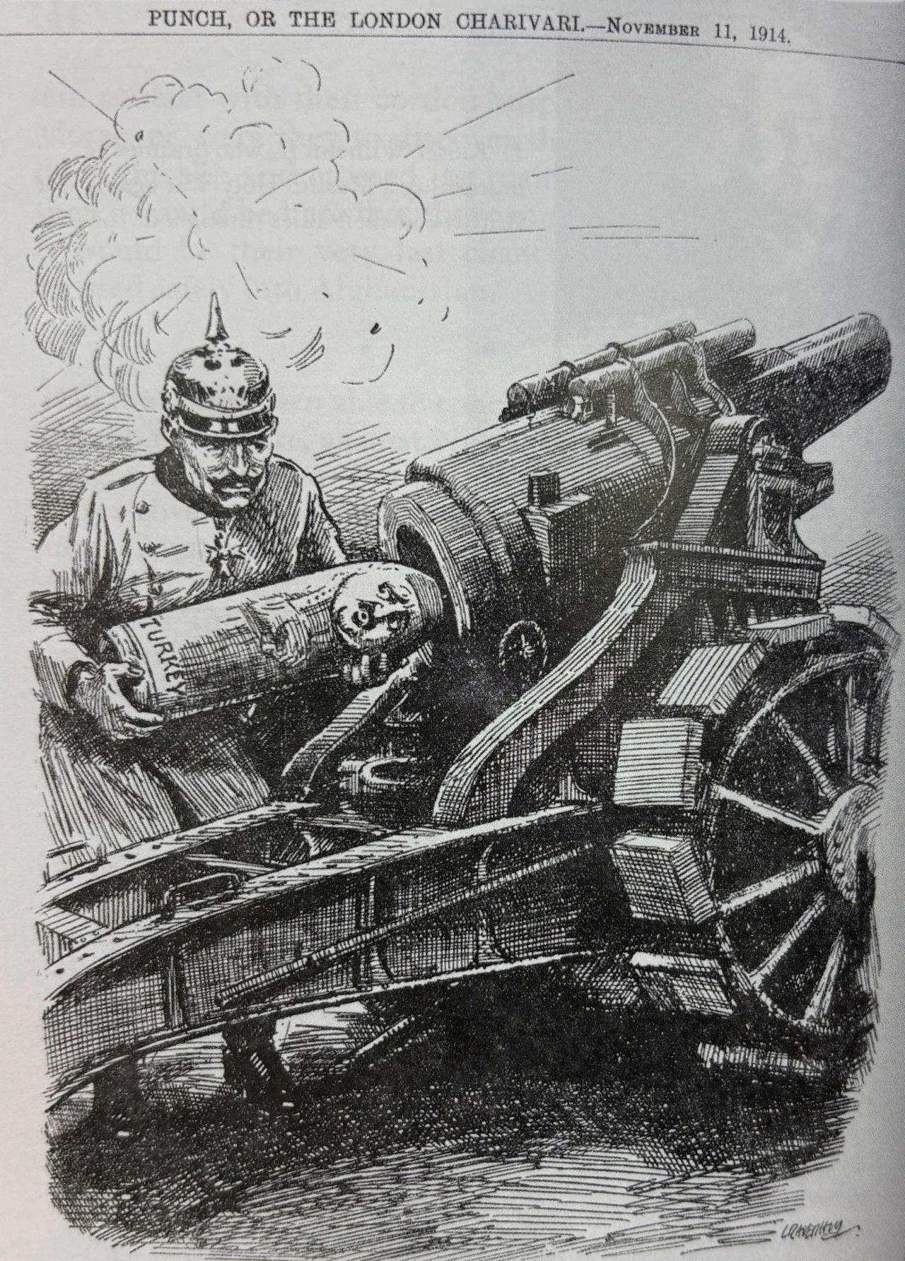 1914年11月英国《笨拙》杂志上的讽刺漫画-德国的傀儡土耳其