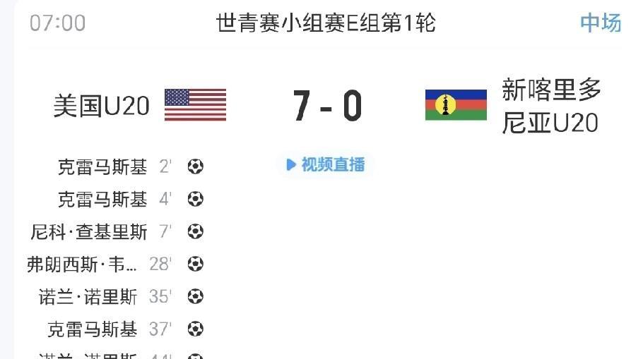降维打击！没有想到以篮球闻名于世的美国队上半场就7：0大胜新咔里多尼亚，比分直接
