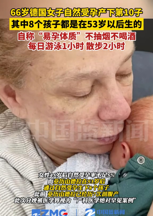 德国大妈66岁生十娃











我的天哪！66岁还能生孩子？！德国一