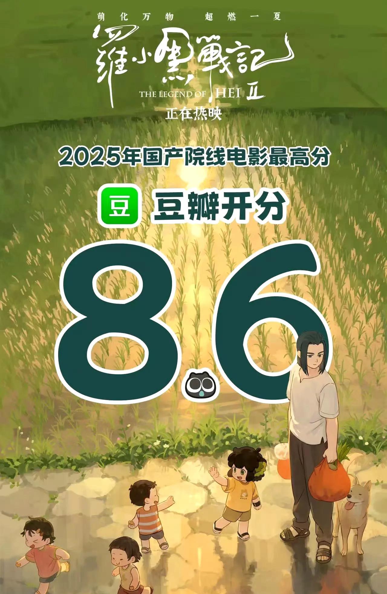 2025开分最高国产电影：《罗小黑战记2》豆瓣8.6领跑，国产动画续作再破魔咒