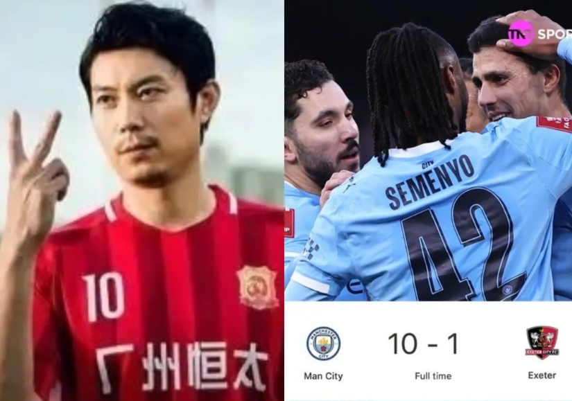 太残暴了！曼城这是把对面当大翔整啊，八脚射正进10个，看球以来上次出现这个比分，