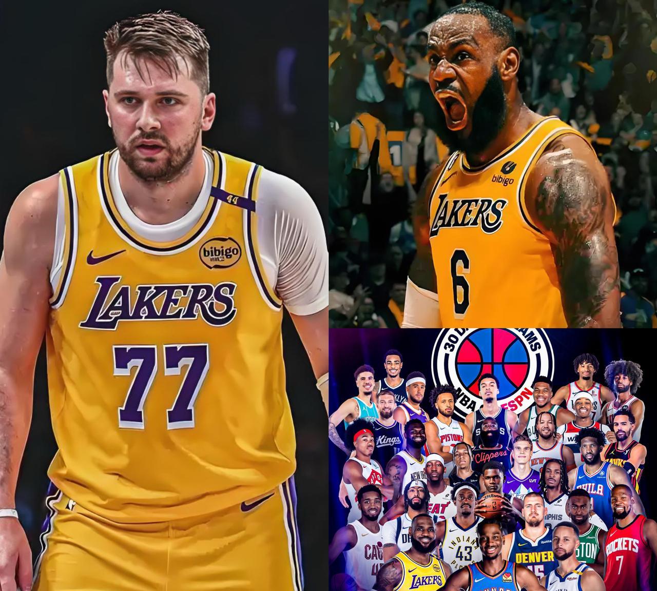 NBA今日发布了30支球队门面实力球员的海报，为了烘托即将开始的新赛季。其中湖人