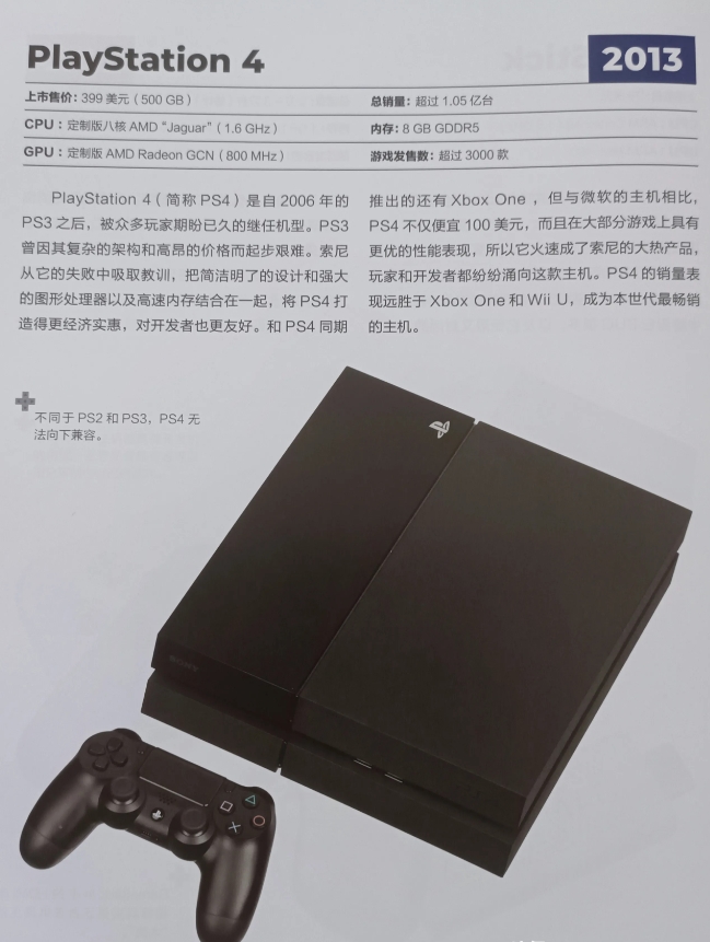 索尼PS4，游戏主机的王者  

2013年，索尼推出PS4，作为PS3的继任者