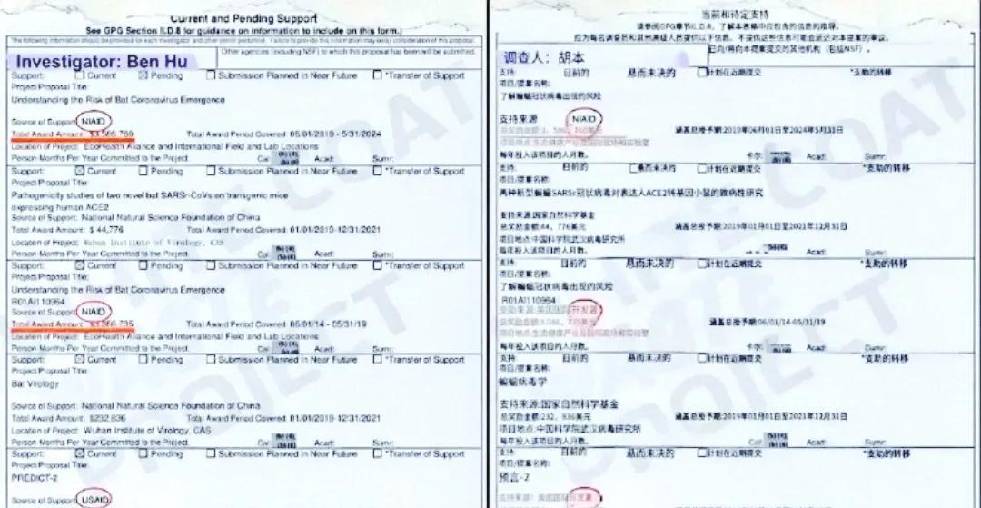 美国国际开发署（USAID）最新披露的实验室资金情况，美国四大实验室分别获得的资