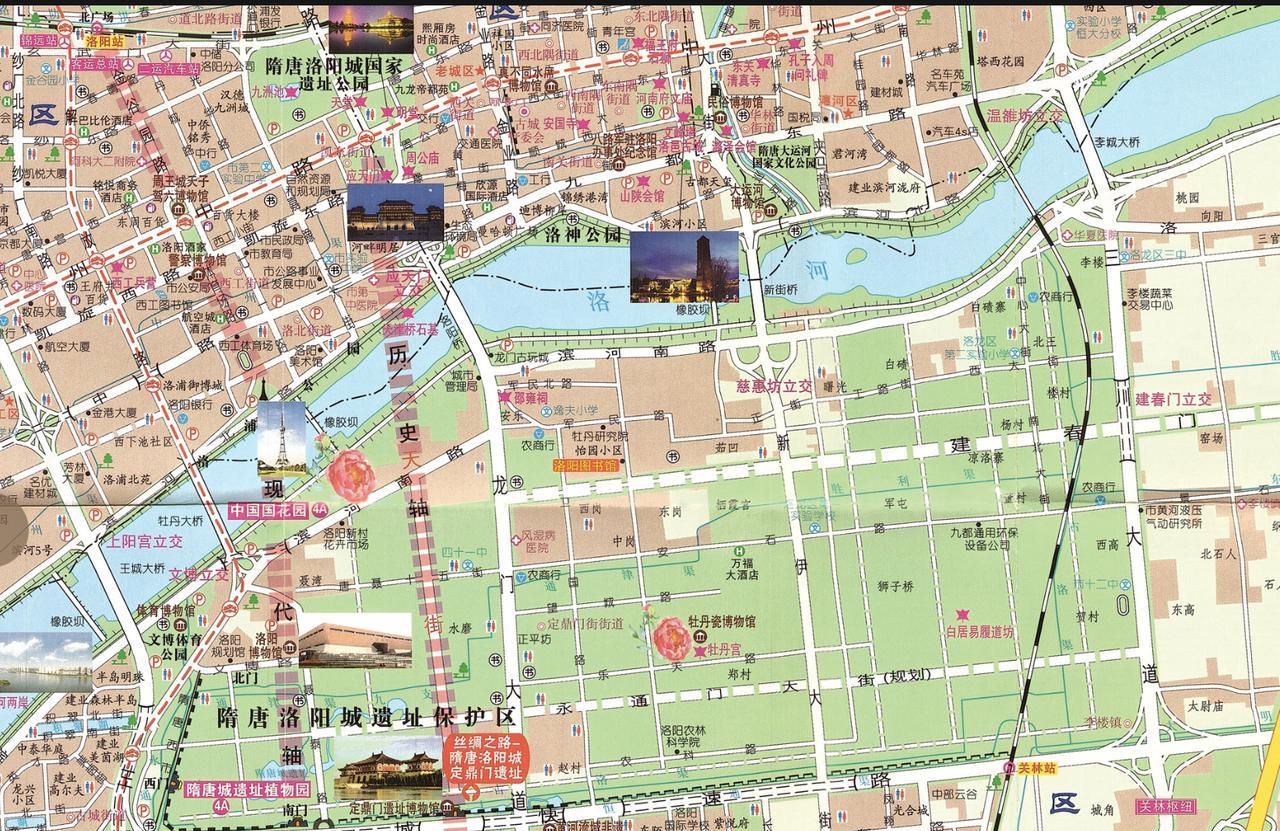 这是洛阳的城市格局，市中心这么大面积的绿地，哪个城市有？
当初洛阳开发洛南新区，