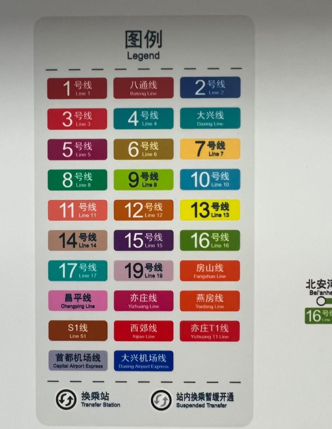 留给北京地铁的颜色可不多了！