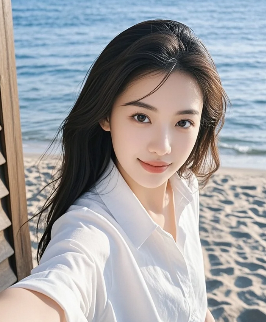 海浪声中，我的笑容有感染你吗？