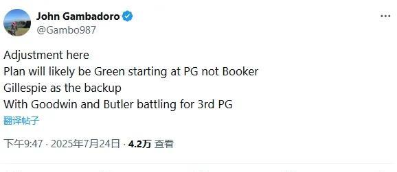 杰伦格林重走哈登老路，新赛季他将出任球队首发控卫。他的助攻能力在火箭是被压制的。