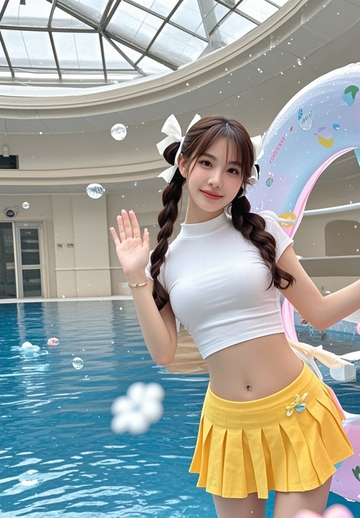 水光潋滟映佳人 嫩妹湿发红唇魅惑十足