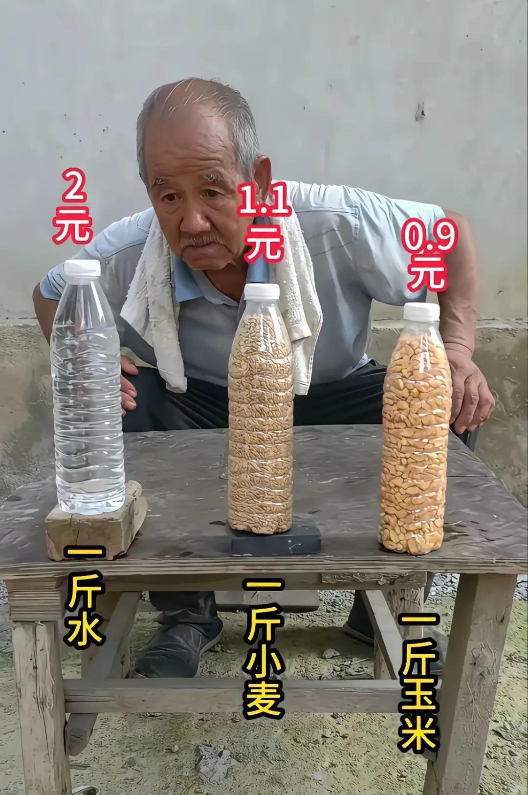 《值钱》
农民辛苦不值钱，
生产粮水哪个难。
一看就知很明显，
…………？
拋砖