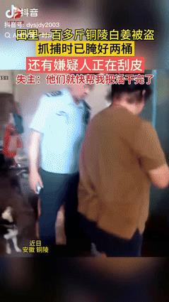 “哭笑不得！”安徽铜陵，一男子一大早发现自家种的100多斤的白姜都被偷了，报警后