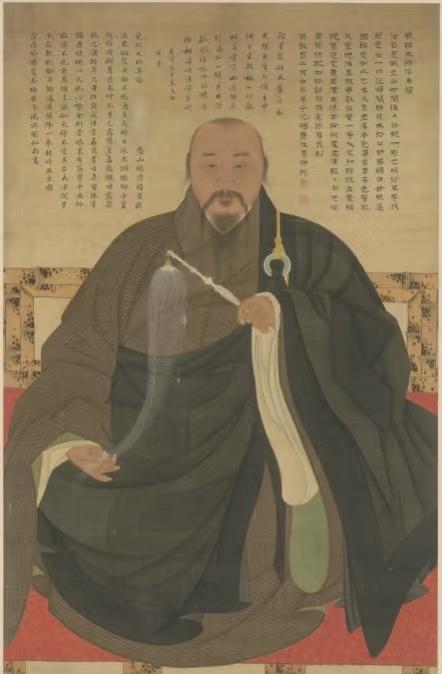 图一明 陆鸣凤画紫柏大师像轴
 图二明 钱复画紫柏大师像