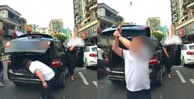 高尔夫球杆砸车后续，场面堪比黑社会，男子身份被扒，弟弟受牵连