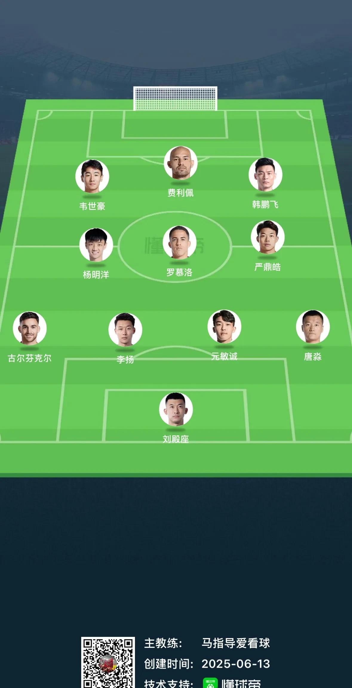 成都蓉城派出这个首发阵容能不能轻松拿下河南队。
前锋：韦世豪   费利佩   韩
